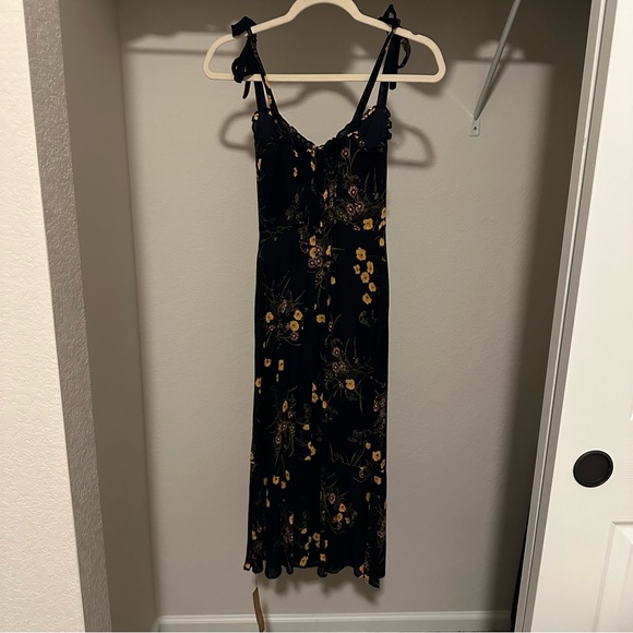Reformation Black Floral Maxi Dress with Yellow Accents - Picture 14 of 14